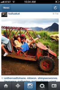 Spring Break in Kauai..a friend lives there and we got the hook up. This is a silly picture from our ATV fun.